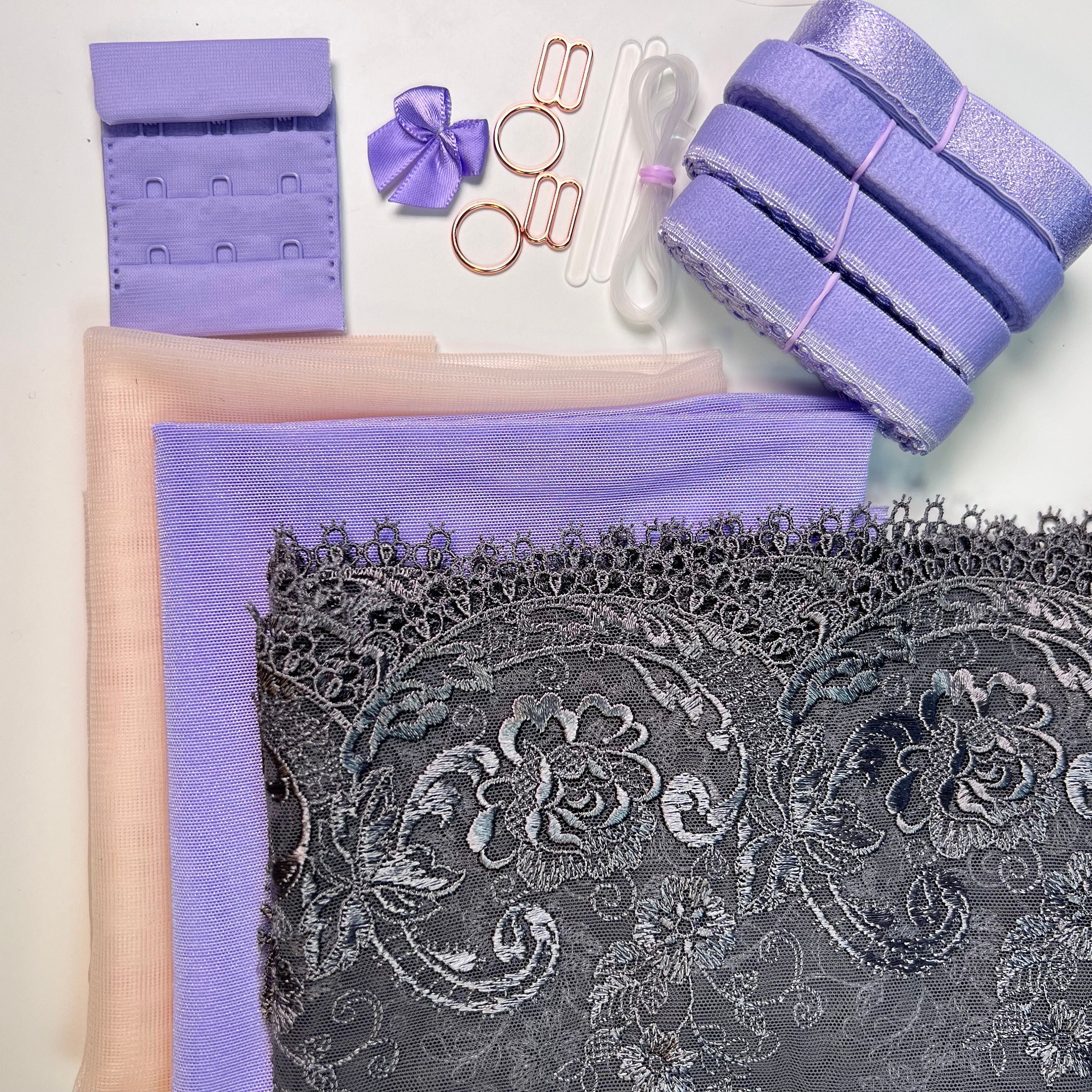 Bra Making Kit | Embroidered Tulle Lace Bra Kit | Bra Sewing Kit | Bra ...