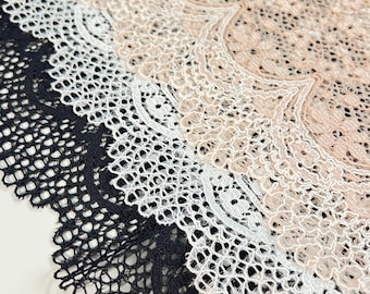 Celeste Bloom Stretch Floral Lace | Delicate Lace | Lace trim by yard | Lace for Sewing | Lace for DIY Bra  Stretch Lace Trim | 8 inch 20 cm