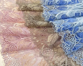 Tulpendans stretchkant | Zacht kant met accentbloemdessin| 19 cm/7,5 inch breed | Lingerie maken, bralettes, doe-het-zelf naaien
