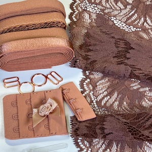 DIY Lingerie Kit – Stretch Lace Bralette & Panties Sewing Kit | S–XXL | Make Your Own Underwear Set | Lace,  Elastics and Hardware Kit