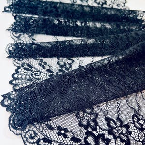 Stretch Lace | Delicate Lace | Lace trim by yard | Lace for Sewing | Lace for DIY Bra | Stretch Lace Trim | 9 inch | 24cm wide lace trim