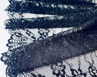 Stretch Lace | Delicate Lace | Lace trim by yard | Lace for Sewing | Lace for DIY Bra | Stretch Lace Trim | 9 inch | 24cm wide lace trim