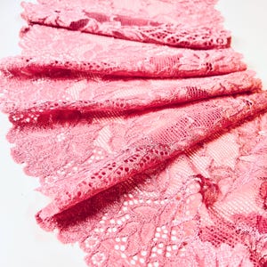 Stretch Lace | Delicate Lace | Lace trim by yard | Lace for Sewing | Lace for DIY Bra | Stretch Lace Trim | 7.5 inches | 19 cm wide lace