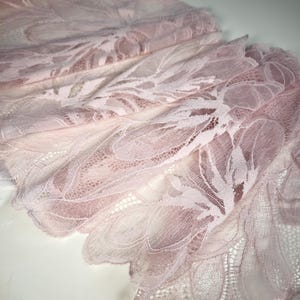 Blush Petal Soft Stretch Lace in Dusty Pink | Premium Nylon Stretch Lace by the Yard| Floral Stretch Lace| Lace for DIY Bra | 23cm/9inch