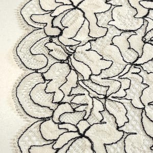 Vintage Stretch Lace – Premium Nylon Stretch Lace by the Yard| Floral Lace| Milky White Lace| Lace for DIY Bra Sewing Projects | 23cm/9inch