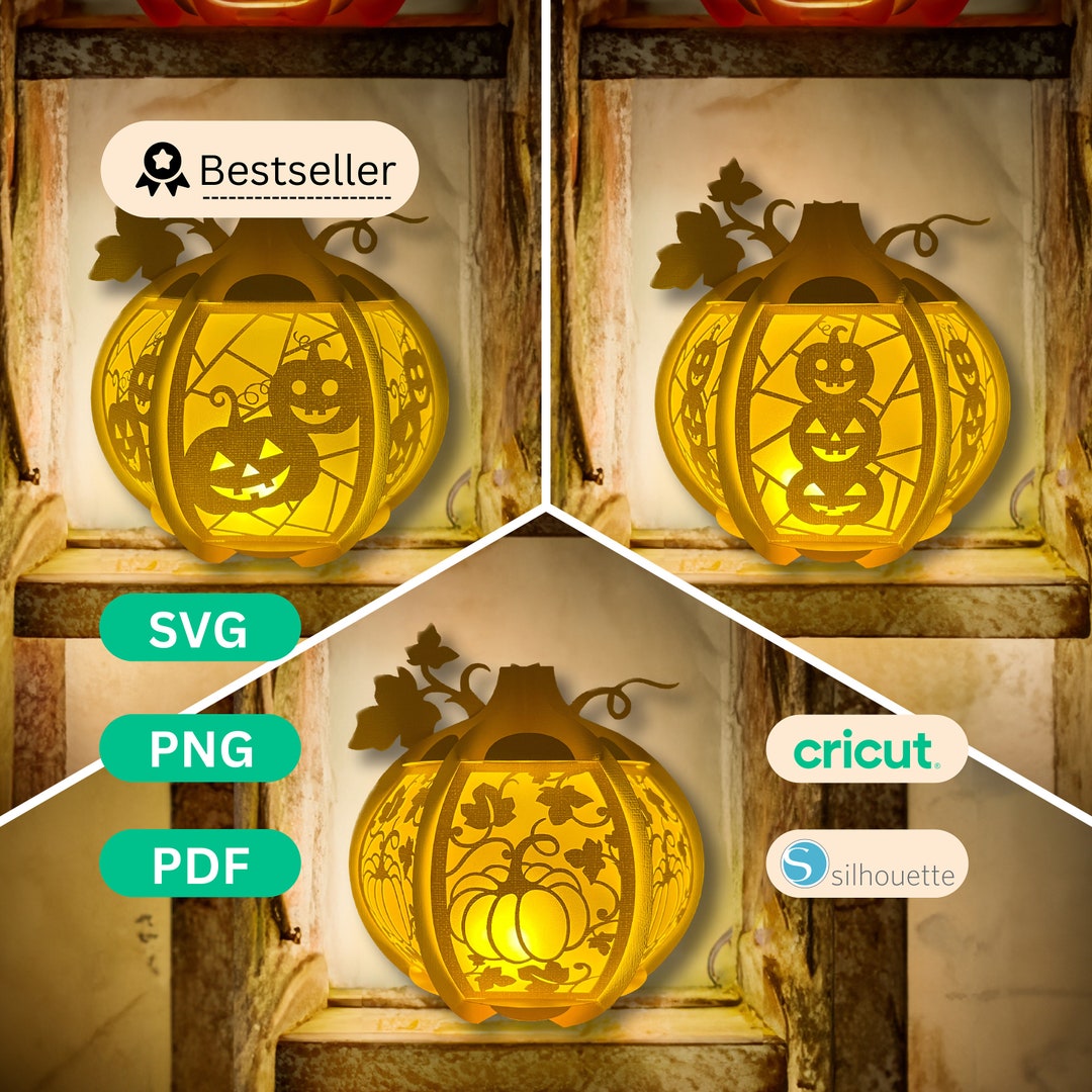 Diy 3 Pumpkin Lantern Template Bundle SVG PNG PDF Halloween Lantern Diy 3 Pumpkin Lantern Template Bundle SVG PNG PDF Halloween Lantern