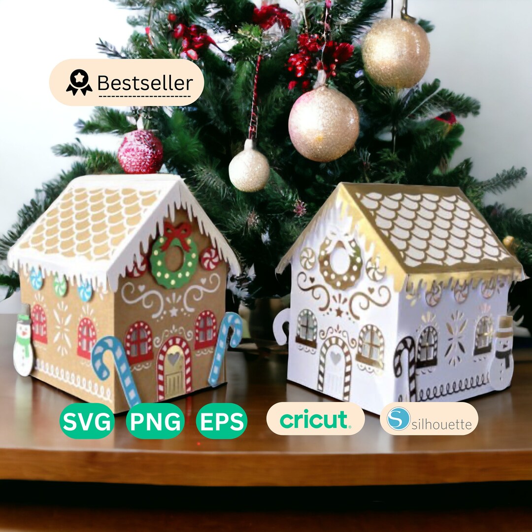 Diy 2 3D Gingerbread House Luminary SVG PNG EPS Christmas Etsy