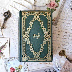 Stunning antique victorian poetry book | Poems by Thomas Moore | William P. Nimmo | 1867