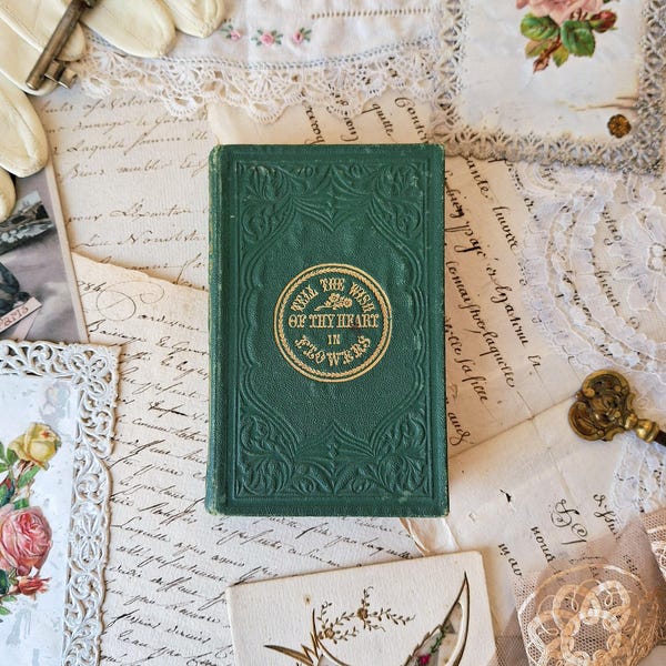 Charming antique Victorian edition of The Language and Poetry of Flowers | floriography | Milner and Sowerby | 1800s book | light academia