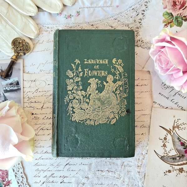 Charming antique Victorian edition of The Poetical Language of Flowers | floriography | cottagecore