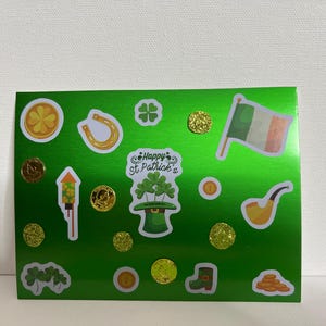 St. Patrick’s Day single panel card and envelope- blank back