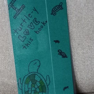 Laminated turtle bookmark