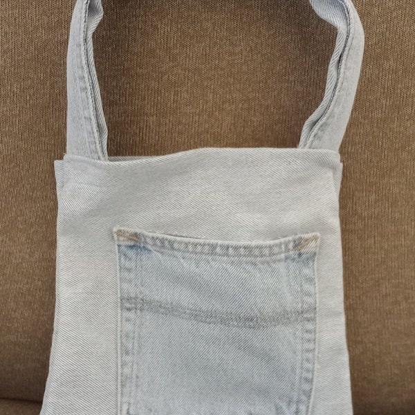 Handmade jean purse/tote- small