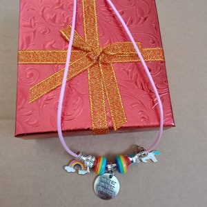 Charm necklace- pink