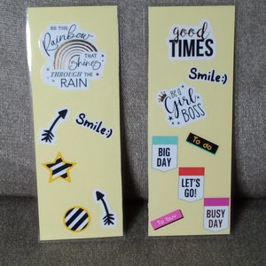 Bookmark set of 2- laminated, yellow and black
