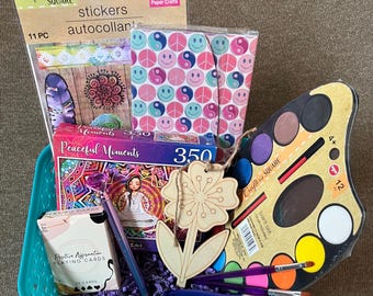 Zen gift set with puzzle and art supplies