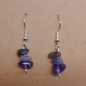 Dangle earrings- Amethyst stone