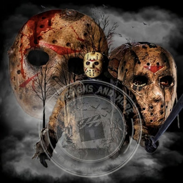 Jason Friday The 13th Misty Tumbler Wrap Sublimation, 20oz Skinny Straight Tumbler Design Digital Download PNG Instant DIGITAL ONLY