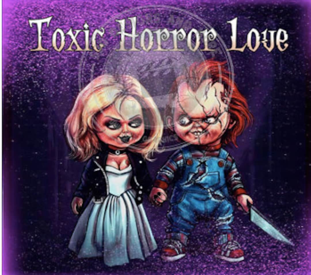 Chucky and Tiffany Toxic Horror Love Tumbler Wrap Sublimation, 20oz