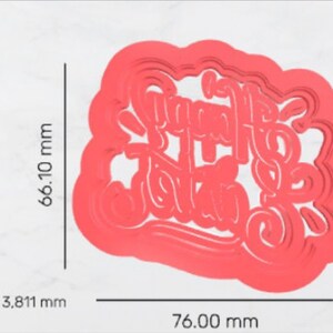 Digitale STL Datei 76 mm Frohe Ostern Kombinierter Abdruck Stempel & Cutter für Fondant (Plätzchen)/Ton - 3D Druck DATEI DOWNLOAD