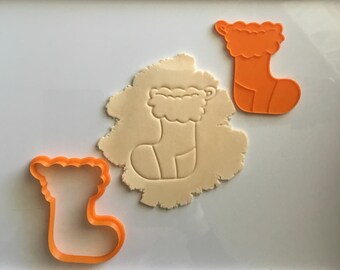 Digital STL Files 95mm Christmas Stocking cookie/fondant/clay cutter & embosser stamp - 3D printing FILE DOWNLOAD only