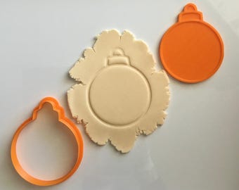 Digital STL Files 87.68mm Bauble cookie/fondant/clay cutter & embosser stamp - 3D printing FILE DOWNLOAD only