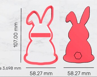 Digital STL Files 107mm Bunny Right Ear cookie/fondant/clay cutter & 2 tone stamp - 3D printing FILE DOWNLOAD only