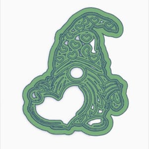 Digital STL File 99mm Gnome Heart Combined Imprint Stamp & Cutter for fondant (cookies)/clay - 3D printing FILE DOWNLOAD