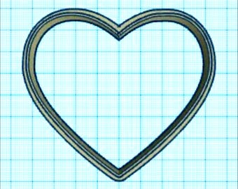 Digital STL File 51mm Heart cookie/fondant/clay cutter - 3D printing FILE DOWNLOAD only