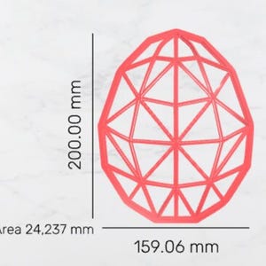 Digitale STL Datei 200 mm Geo Geometrisches Ei Ausstechform - 3D Druck DATEI DOWNLOAD nur