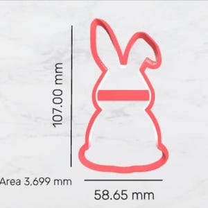 Digitale STL Datei Ausstechform 107 mm Häschen mit gebogenem linken Ohr - Ausstecher 3D Druck DATEI zum DOWNLOAD