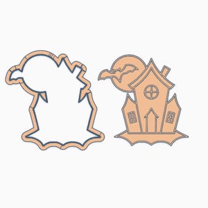 Digitale STL Dateien 84mm Haunted House Ausstecher & Prägestempel - 3D Druck DATEI DOWNLOAD