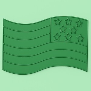 Digitale STL Dateien 83 mm 3,27" UsA Amerikanische Flagge Ausstecher Ausstechform & 2 Tone Stempel - 3D Druck DATEI DOWNLOAD nur