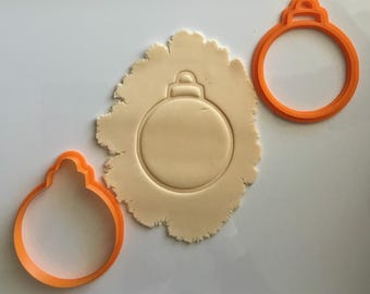 Digital STL Files 87.68mm Bauble cookie/fondant/clay cutter & imprint cutter - 3D printing FILE DOWNLOAD only