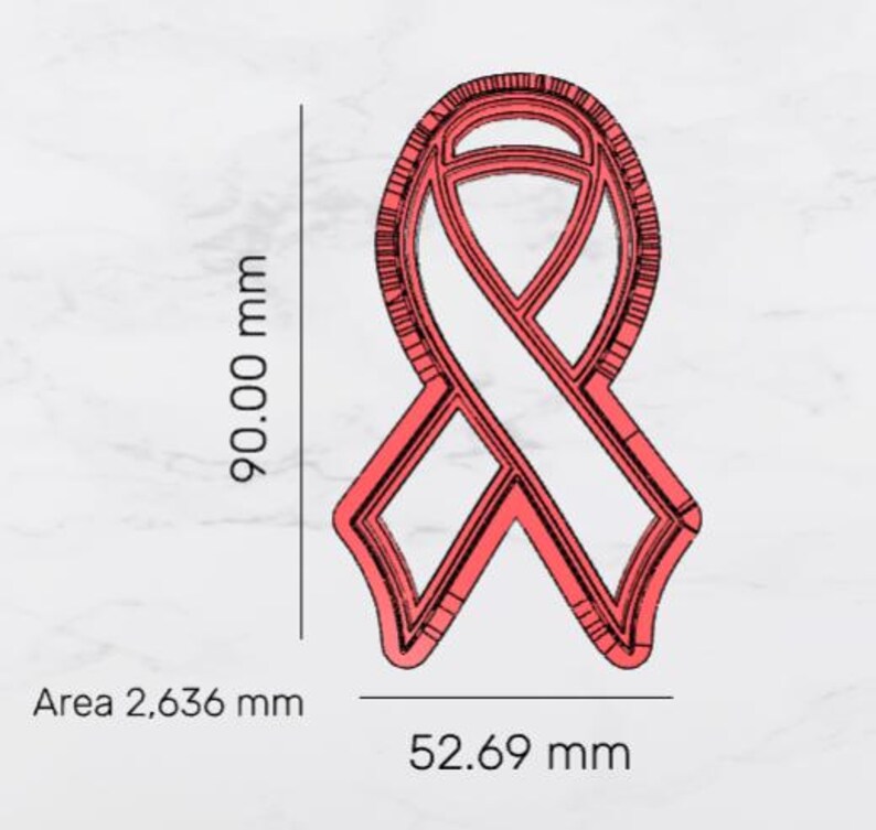 Digital STL Files 90mm Awareness Ribbon Cookie/fondant/clay Cutter ...