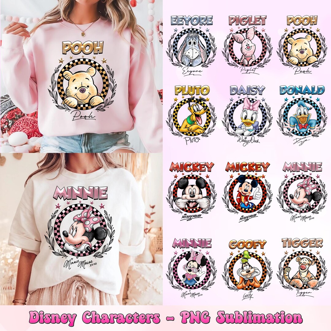Cartoon Characters Png Bundle, Cartoon Shirt Png, Cartoon Sublimation ...