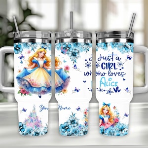 Just A Girl Who Loves Princess 40oz Wrap Png, Cartoon Movies 40oz Wrap Png, Cartoon Characters 40oz Tumbler Png, Princess Sublimation Design