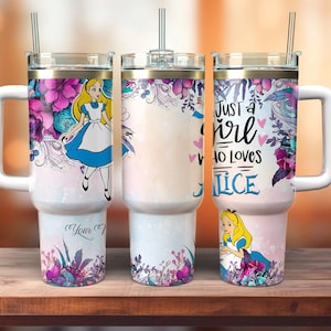 Just A Girl Who Loves Princess 40oz Wrap Png, Cartoon Movies 40oz Wrap Png, Cartoon Characters 40oz Tumbler Png, Princess Sublimation Design