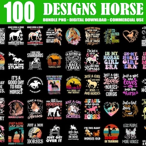 100 Designs Horse PNG Bundle, Western Horse Png, Boho Wild Horse Png, Animal Farm Png, Cute Horse Png, Horse Quotes Png, Commercial Use