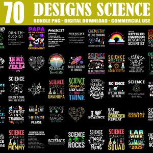 70 Designs Science Bundle Png, Chemistry Png, Science Lover Png, Retro Science Png, Science Teacher Png, Science Student Png, Commercial Use