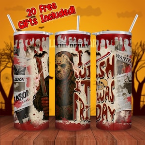 Horror Halloween 20oz Tumbler Sublimation Designs Png, Scary Movie Wrap Png, Horror Movies Tumbler Png, Horror Characters, Commercial Use