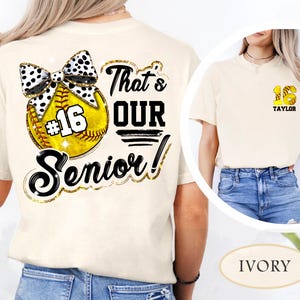 Custom Senior Softball Coquette T-Shirt, That's Our Senior Shirt, Senior Softball Custom Name and Number Shirt, Senior Softball Shirt