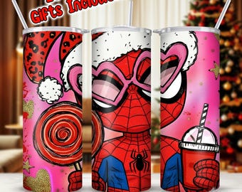 Leopard Superhero Christmas 20oz Skinny Tumbler Wrap Png, Retro Christmas Superhero Tumbler Png, Christmas Vibe Wrap Png, Digital Download