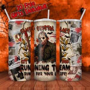 Horror Halloween 20oz Tumbler Sublimation Designs Png, Scary Movie Wrap Png, Horror Movies Tumbler Png, Horror Characters, Commercial Use