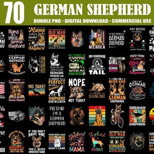 70 Designs German Shepherd Bundle Png, Pet Lover Gift, Cute German Shepherd Png, Funny German Shepherd Png, Quirky Dog Breed,Commercial Use