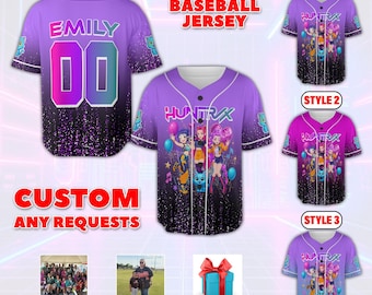 Custom KDM Saja Girl Baseball Jersey, Kpop Gift For Fans, Custom Kpop Lover Gifts, Custom Baseball Jersey, Custom Kpop Idol Group Jersey
