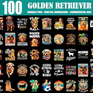 100 Designs Golden Retriever Bundle Png, Pet Lover Gift, Cute Golden Retriever Png, Funny Golden Retriever Png,Cute Puppy Png,Commercial Use