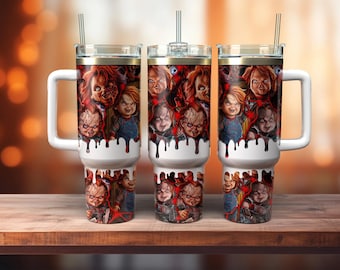 Horror Killers 40oz Tumbler Wrap png, Halloween-personages 2 stuks 40oz Wrap png, filmpersonages 40oz Tumbler png, sublimatieontwerpen
