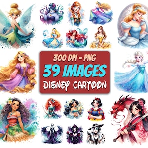 39 Designs Cartoon Bundle Png, Princess Characters Png, Villain Characters Png, Cartoon Characters Png, Cartoon Movies Png, Cartoon Png