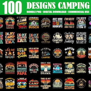 100 Designs Camping Bundle PNG, Retro Camping Png, Camp Life Png, Love Camp Png, Nature Lover Png, Wild Soul Png, Adventure, Commercial Use